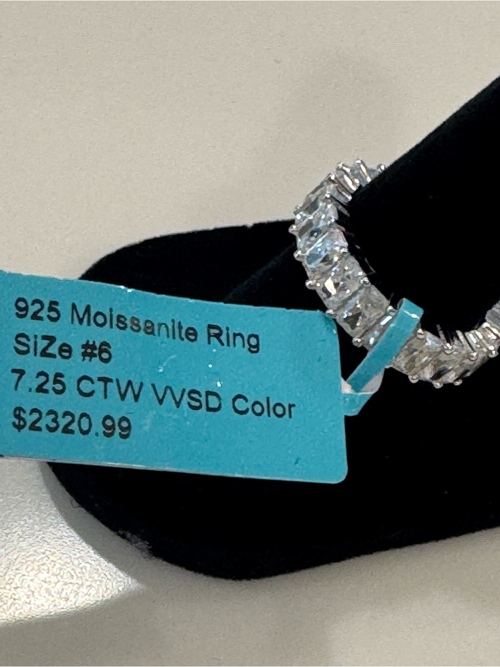7.25 CTW Genuine Moissanite Eternity Band Ring Solid 925 Silver Sz 6